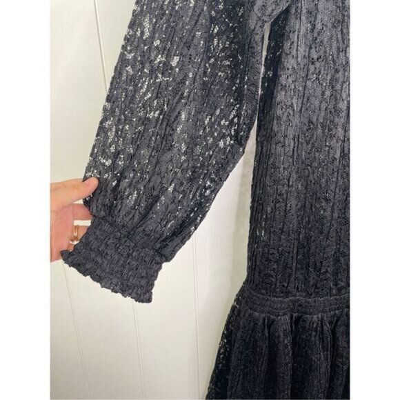 Free People Carina Meadow Lace Dress Black Size M MSRP $350‎ - Picture 6 of 14